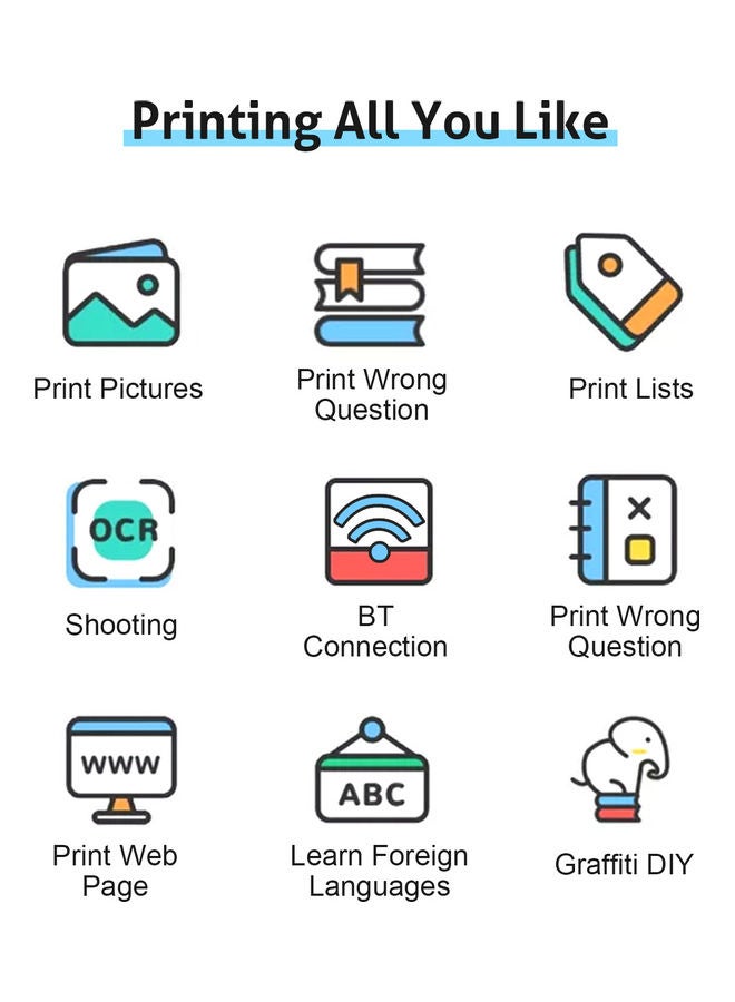 Wireless Mini Printer White/Pink - Image 2