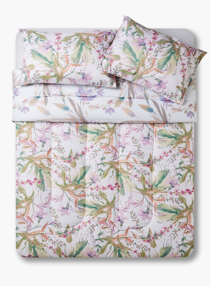 Amal - Comforter Set King Size All Season Everyday Use Bedding Set Extra Soft Microfiber 3 Pieces 1 Comforter 2 Pillow Covers  Light Pink Polyester Light Pink - Image 1