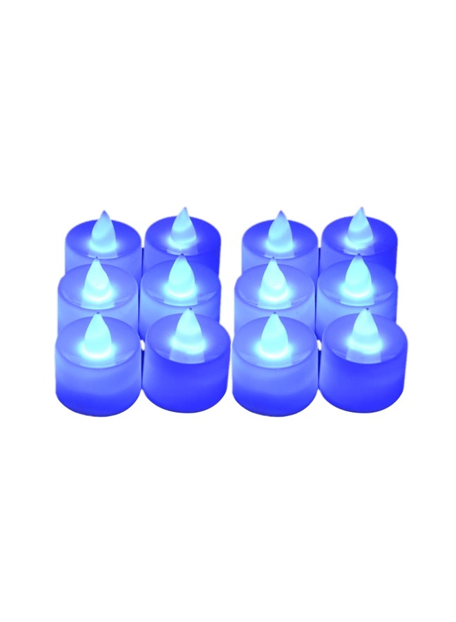 مجموعة مصابيح LED كهربائية بتصميم شمعة مكونة من 12 قطعة. أزرق 20.00x6.00x15.00سم 