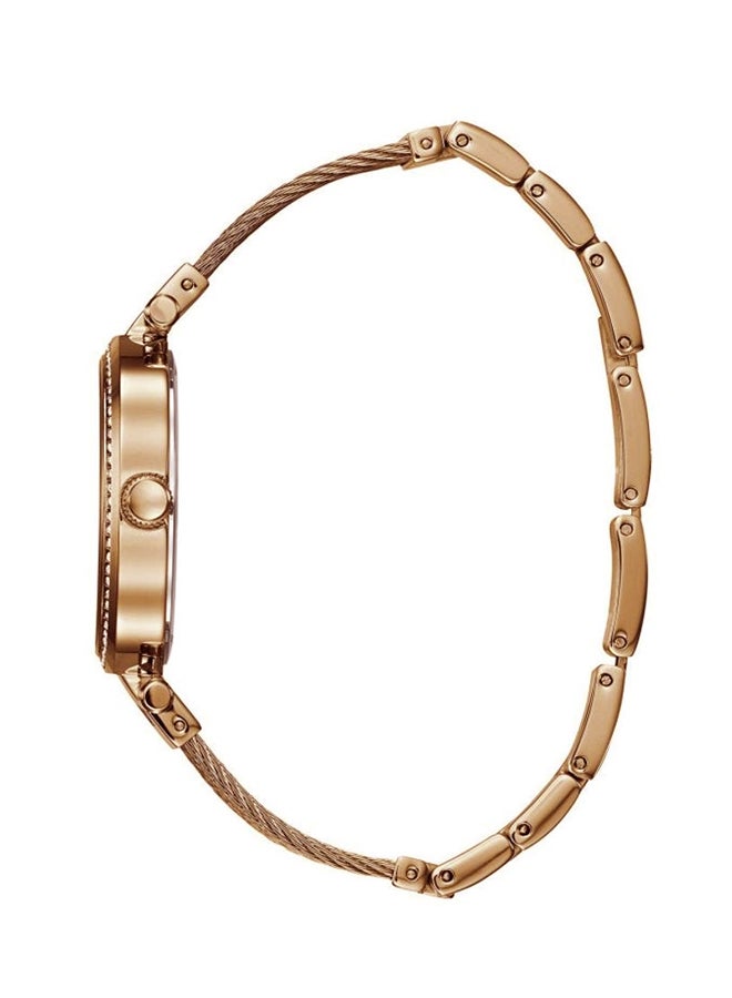 جس ساعة انالوج مقاومة للماء من الستانلس ستيل W0638L4 - 36 ملم - ذهبي وردي - Image 3