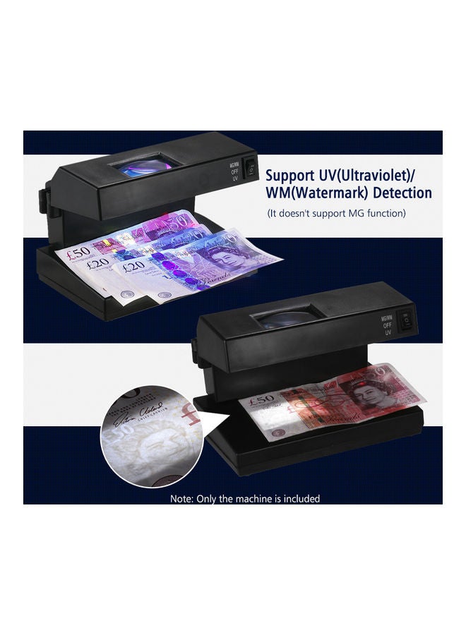 Portable Desktop Counterfeit Bill Detector Machine Black - Image 2