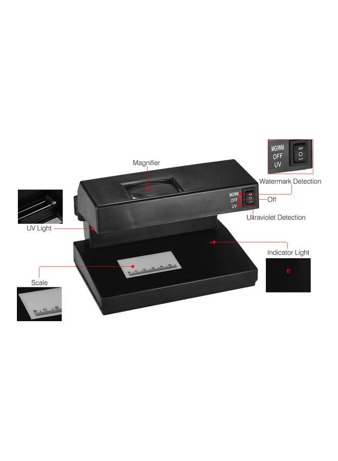 Portable Desktop Counterfeit Bill Detector Machine Black - Image 3