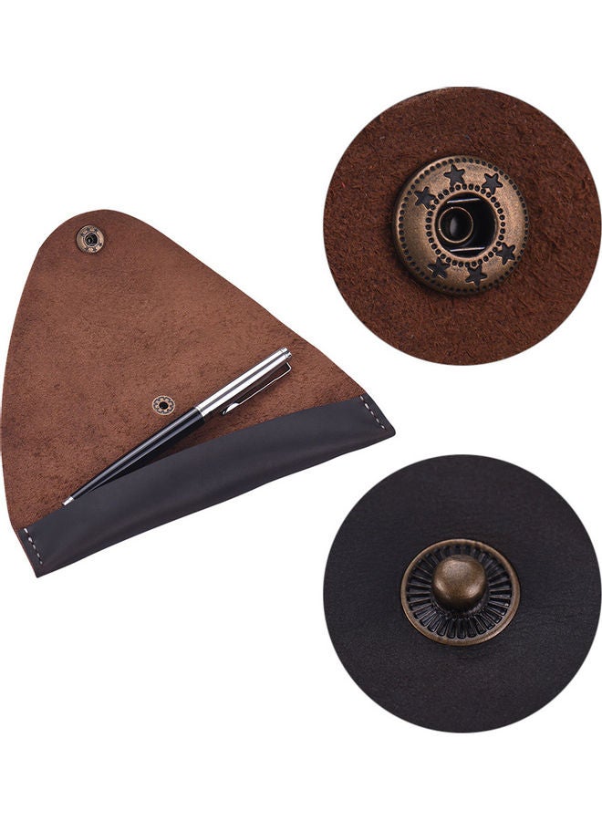 Generic Handmade Protector Leather Pen Case Blue/Brown  - Image 2