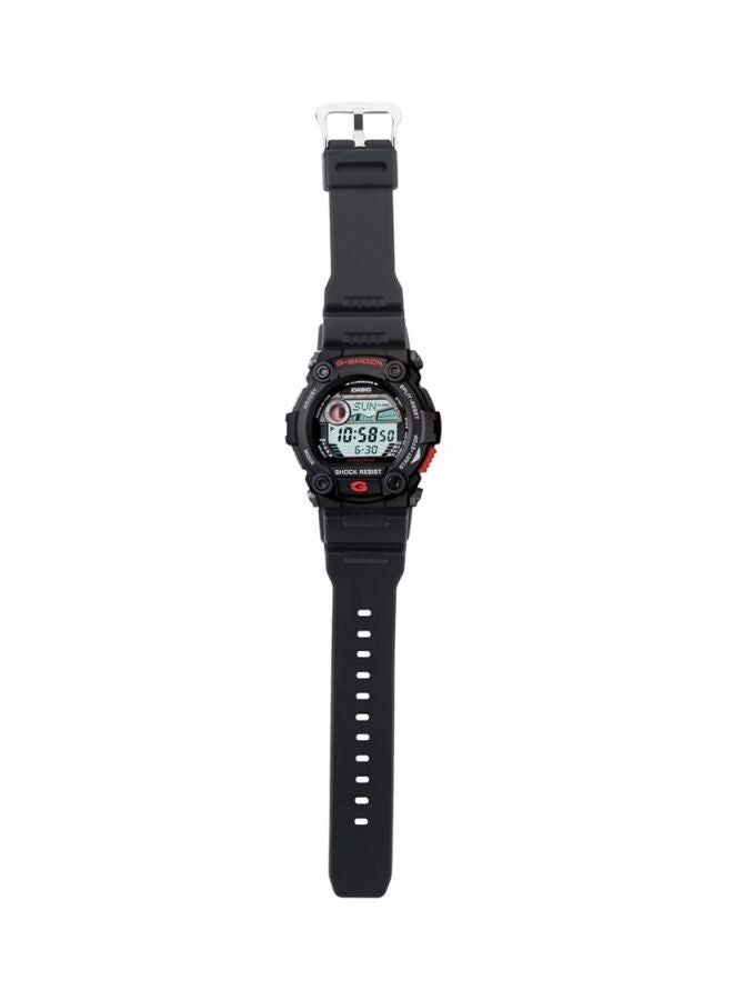 كاسيو ساعة يد رقمية بسوار من الراتينج طراز G-7900-1DR - 50 مم - لون أسود للرجال  - Image 4
