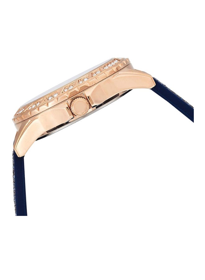 جس ساعة يد بعقارب وسوار من السيليكون طراز W1096L4 - قياس 40 مم - لون أزرق للنساء - Image 4