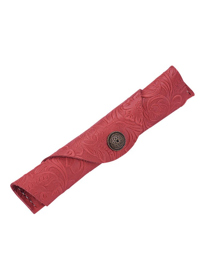 Generic Handmade Protector Leather Pen Case Red  - Image 1