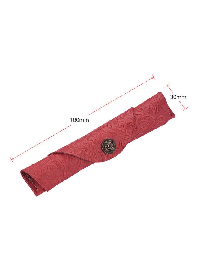 Generic Handmade Protector Leather Pen Case Red  - Image 5