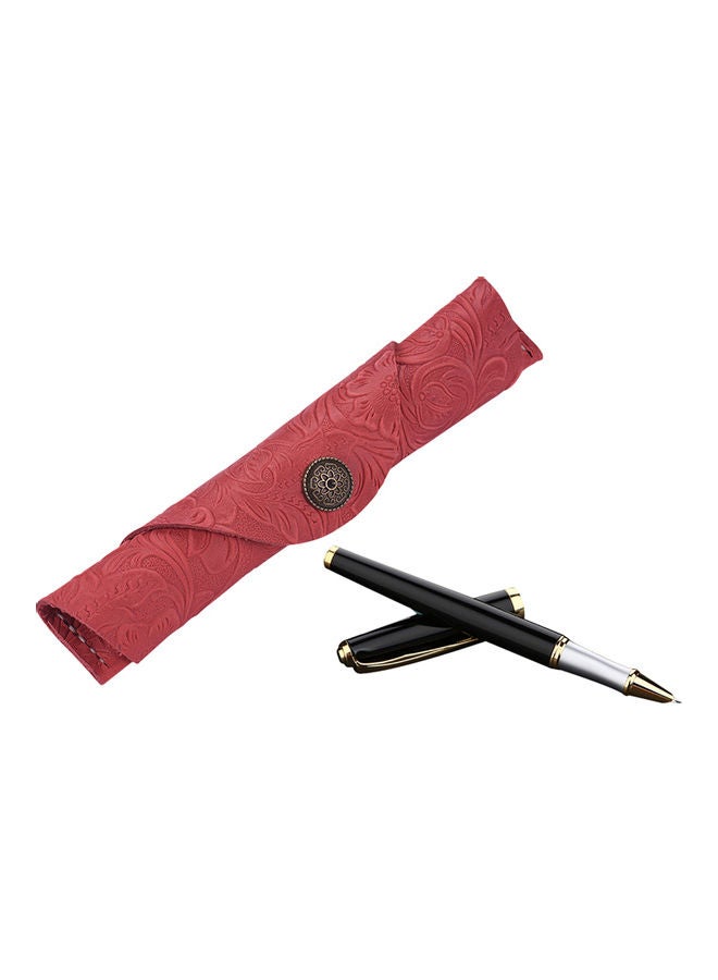 Generic Handmade Protector Leather Pen Case Red  - Image 2