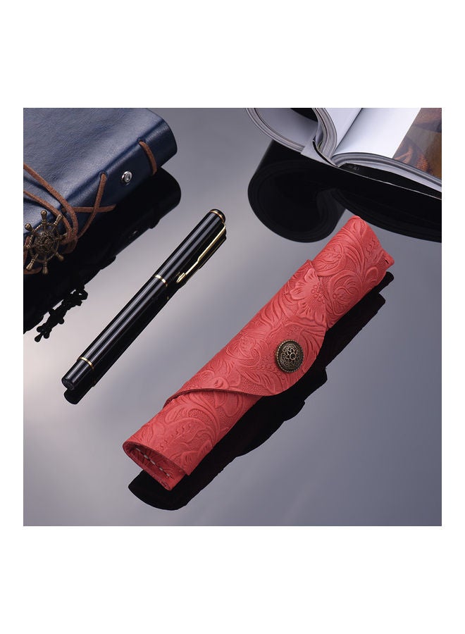 Generic Handmade Protector Leather Pen Case Red  - Image 4