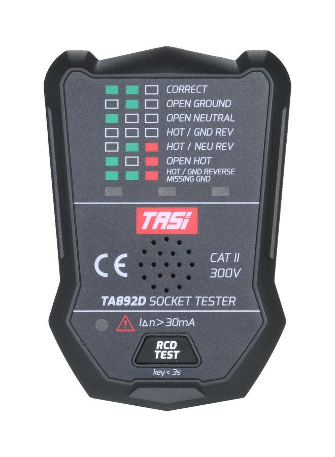 TASI Electric RCD Socket Tester Black - Image 1