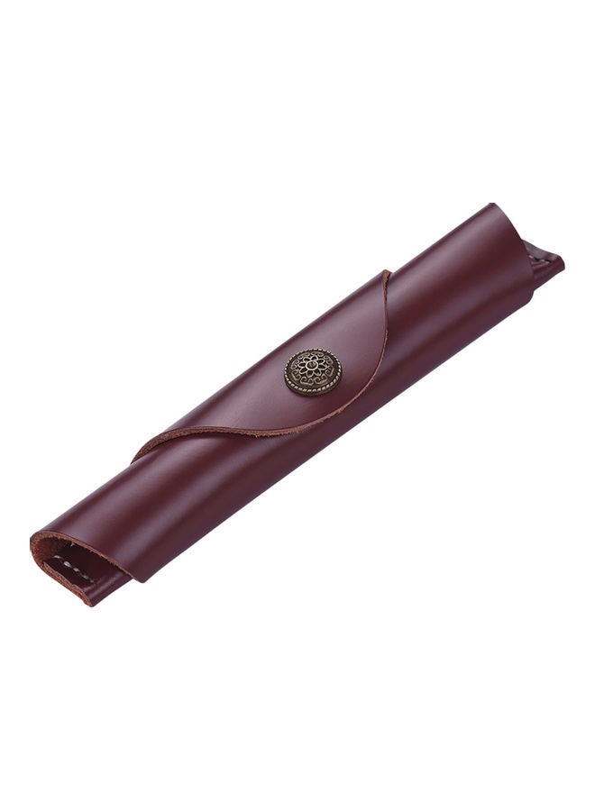Generic Handmade Protector Leather Pen Case Brown  - Image 1
