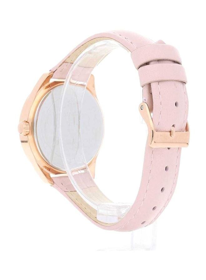 جس ساعة يد تري جليتز بعقارب وسوار من الجلد طراز W0884L6 للنساء - Image 4