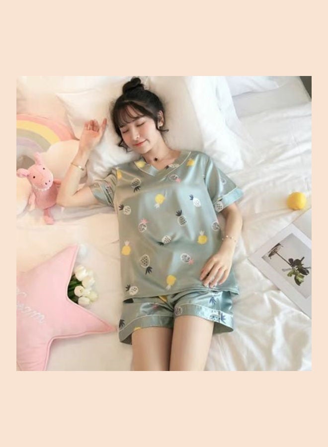 Summer Short Sleeved Nightdress Green