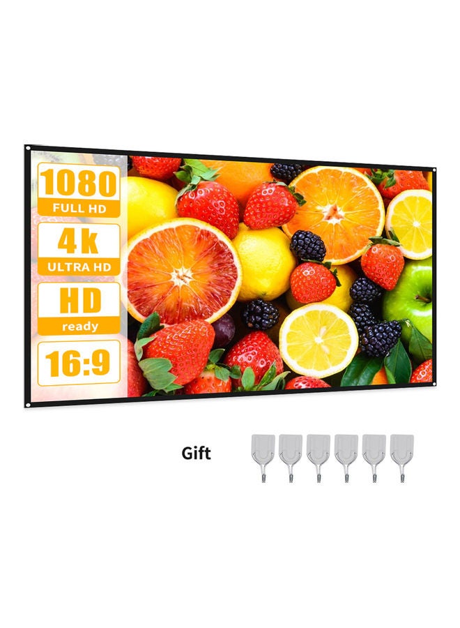 Aibecy 72 Inch Projection Screen With Stick Hooks EN-O1927 Black  - Image 1