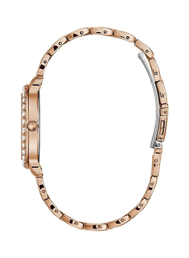 جس ساعة يد بعقارب وسوار من الستانلس ستيل طراز W1062L3 للنساء - Image 3