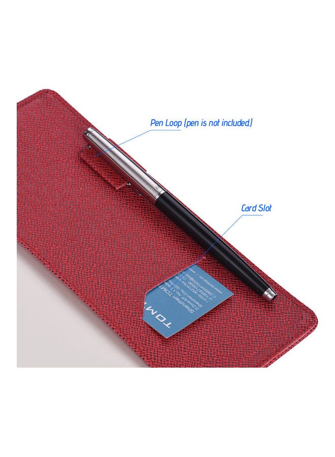 Generic A5 Classic Notebook with PU Leather Pen Loop Bookmark Red  - Image 3