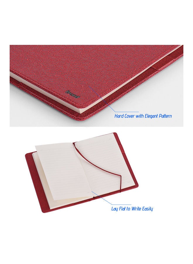 Generic A5 Classic Notebook with PU Leather Pen Loop Bookmark Red  - Image 5