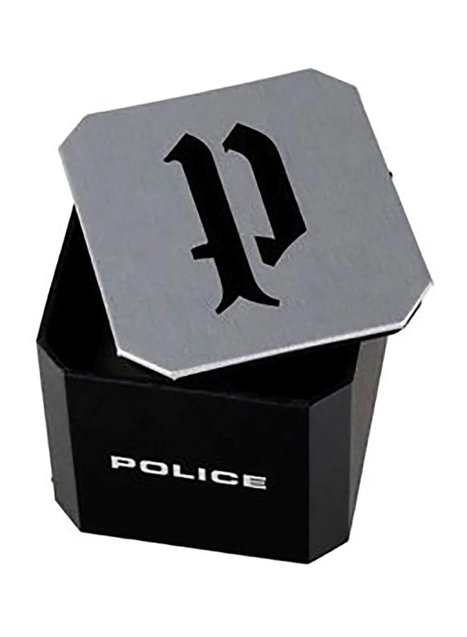 POLICE Men's Men's Furnace Octagon Shape Leather Band Analog Wrist Watch 48 mm - Blue - P 15385JSBL-03