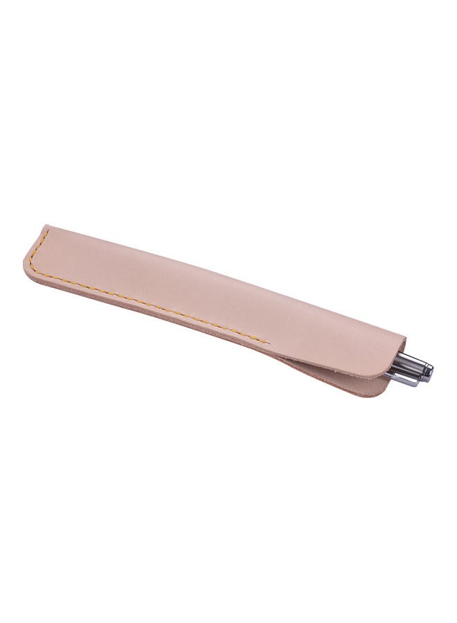 Generic Handmade Protector Leather Pen Case Beige  - Image 2
