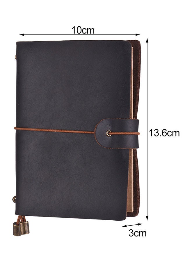 Generic Soft Leather Notebook with Elastic Strap Blue/Brown  - Image 2