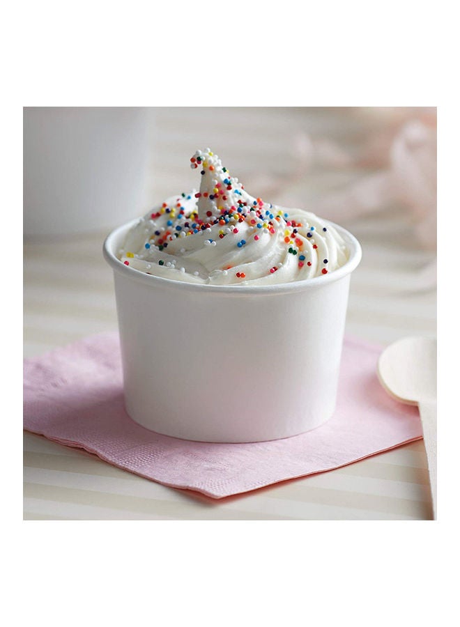 طقم 50 قطعة أكواب آيس كريم أبيض - Image 3