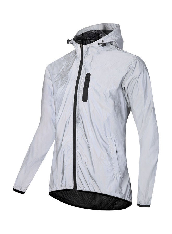 WOSAWE Reflective Waterproof Hooded Cycling Jacket XXL - Image 4