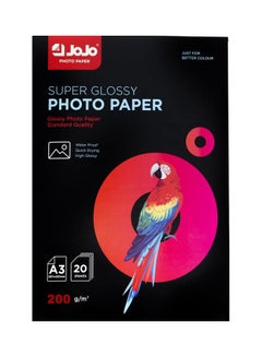 JOJO A3 Size Super Glossy Waterproof Photo Paper For All Inkjet Printer 20 Sheets  - Image 1