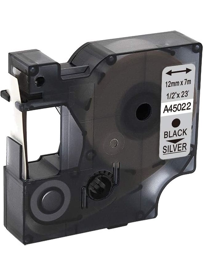 SKY D1 Label Tape Cartridge For Dymo Label Printers Lm160 Black/Silver  - Image 2
