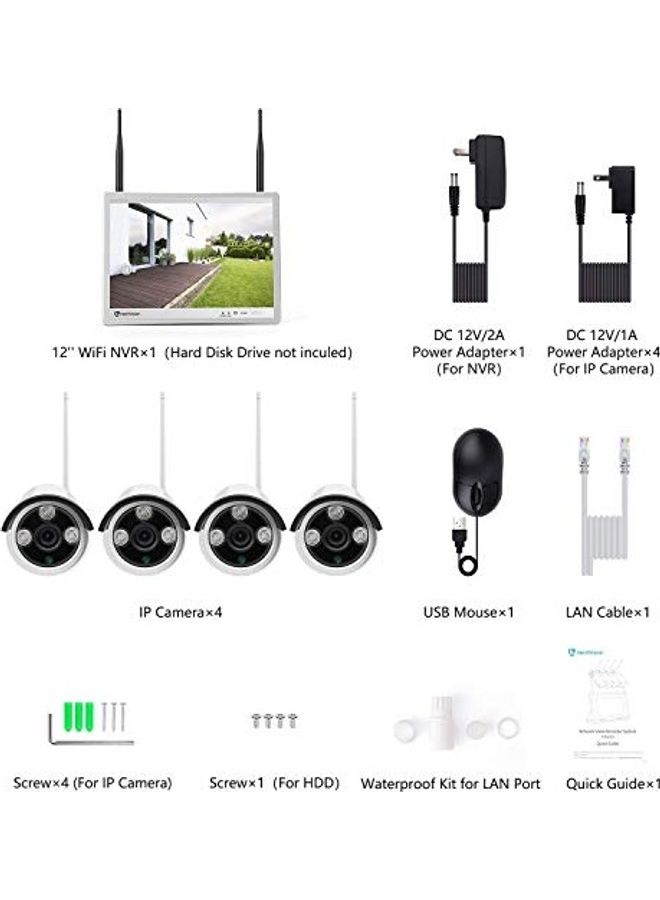 HeimVision HM243 1080P Wireless Security Camera System with 12 inch LCD Monitor - Image 2