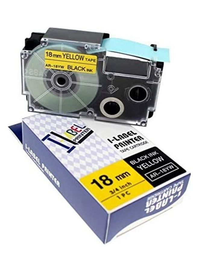 SKY Label Tape Cartridge For Casio Label Printers Black/Yellow 