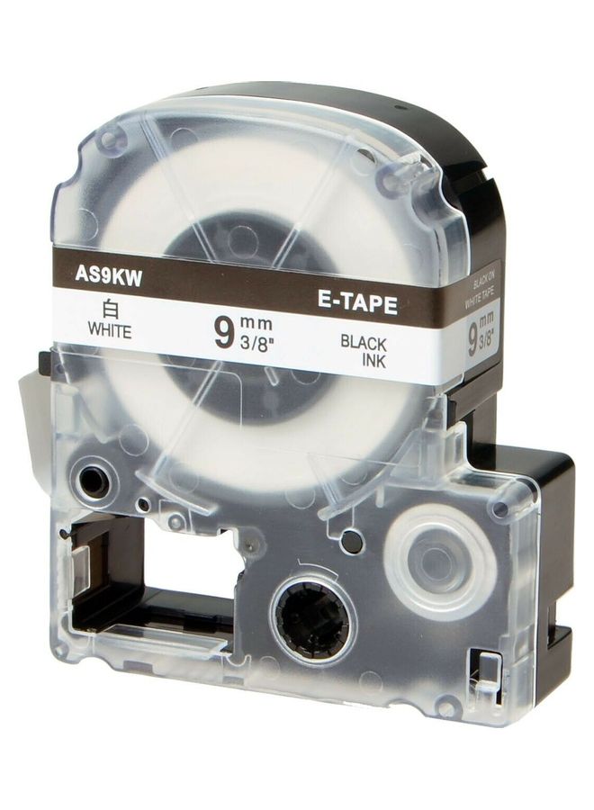 SKY Label Tape Cartridge For Epson Labelworks/Kingjim Teprapro Printer Black/White 