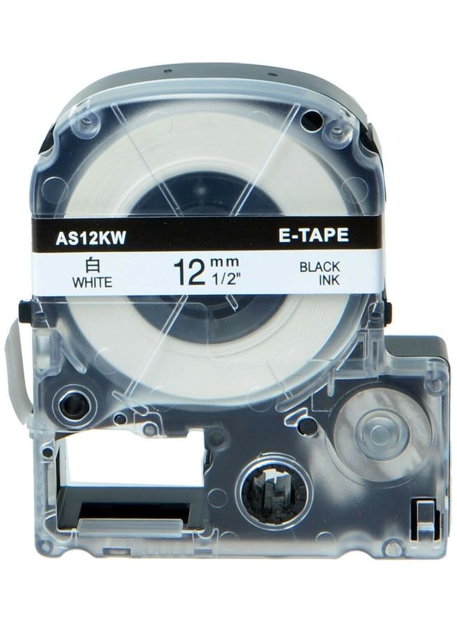 SKY Label Tape Cartridge For Epson Labelworks/Kingjim Teprapro Printer Black/White 