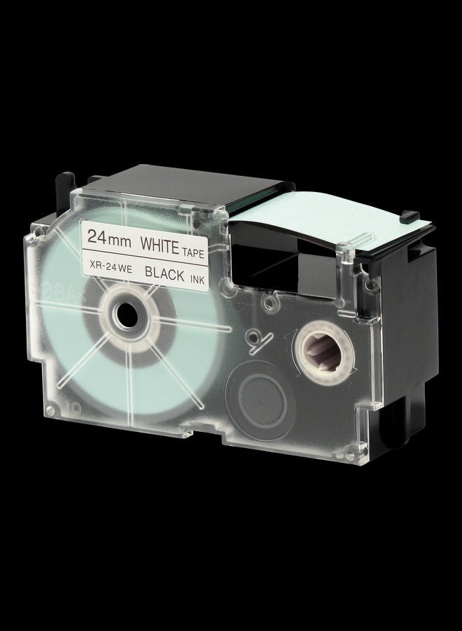 Label Tape Cartridge For Casio Label Printers Black/White