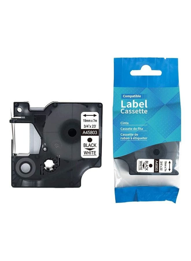 D1 Label Tape Cartridge For Dymo Label Printers Lm360/Lm420/Lm450 Black/White - v1620307123/N47210746A_1