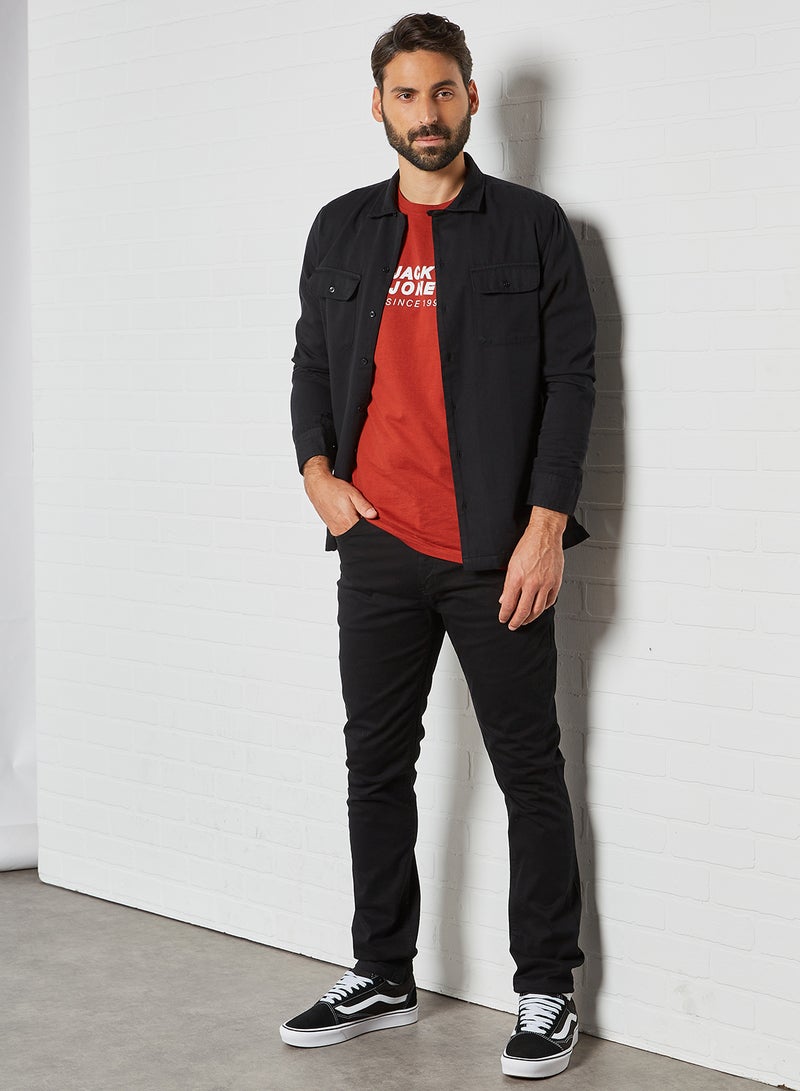 JACK & JONES - Double Pocket Shirt Black - Image 1
