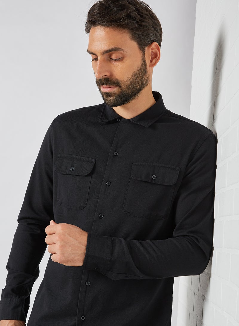 JACK & JONES - Double Pocket Shirt Black - Image 1