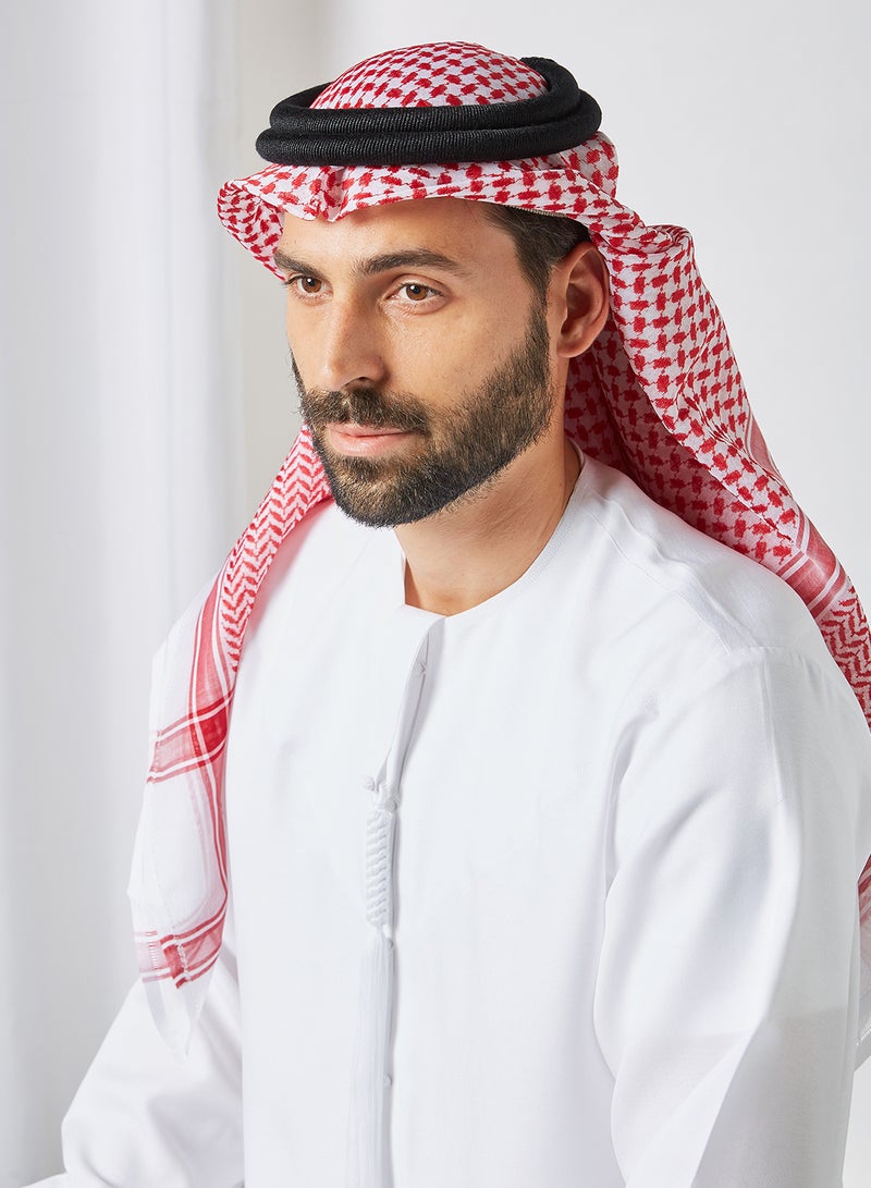 BAIT AL KANDORA Classic Cotton Shemagh Red/White  - Image 3