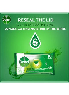 Dettol Original Antibacterial Skin Wipes , Pack of 10 Water Wipes  - Image 4