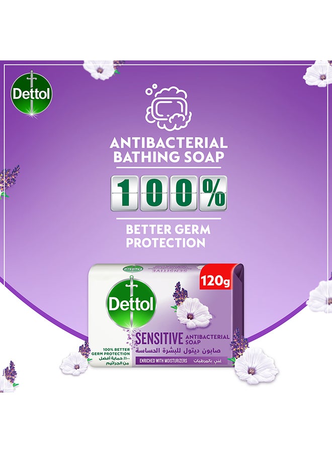 Dettol Sensitive Anti-Bacterial Bathing Soap Bar Lavender And White Musk Fragrance 120grams - Image 4