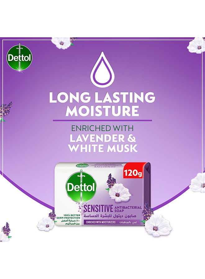 Dettol Sensitive Anti-Bacterial Bathing Soap Bar Lavender And White Musk Fragrance 120grams - Image 3