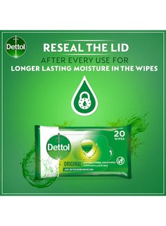 Dettol Original Antibacterial Skin Wipes , Pack of 20 Water Wipes  - Image 4