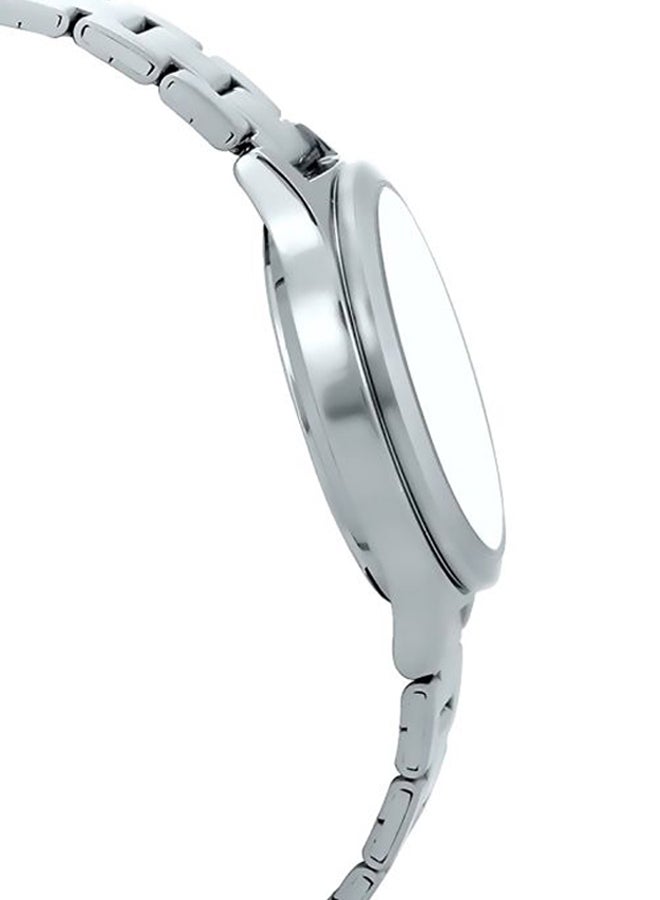 كاسيو ساعة يد بعقارب وسوار من الإستانلس ستيل طراز LTP-V300D-2A - قياس 38 مم - لون فضي للنساء - Image 4