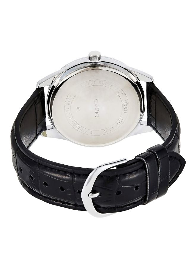 Men's Leather Analog Watch MTP-V005L-7BUDF - 40 mm - Black - v1620317934/N14155044A_2