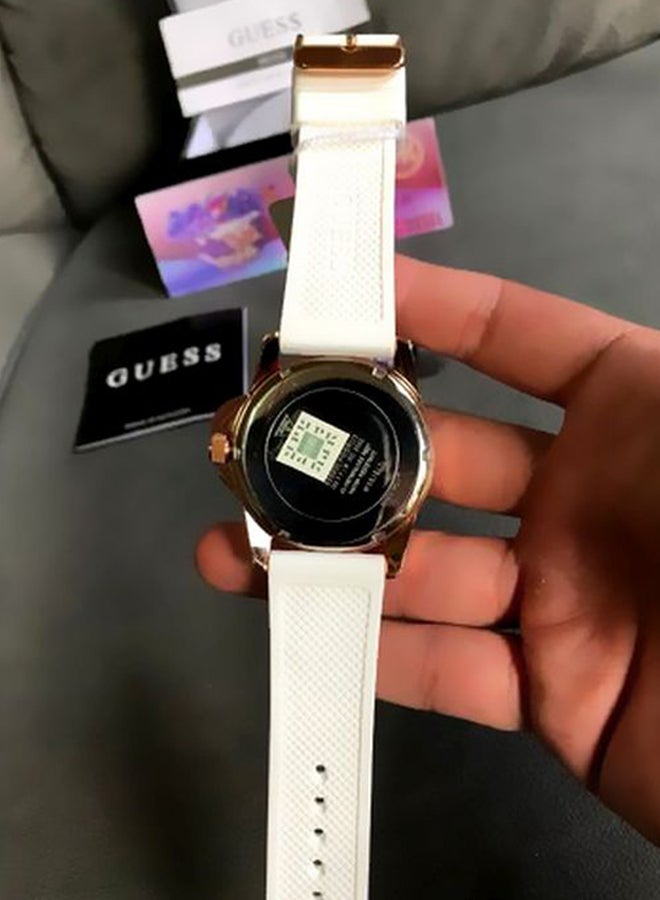 جس ساعة يد بعقارب وسوار من المطاط طراز W0615L1 للنساء - Image 2