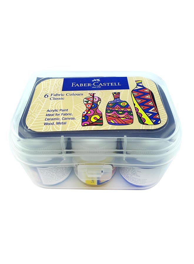 FABER-CASTELL - Faber-Castell Fabric Color Classic 10 ml 6 color 1410501 Multicolour - Image 1