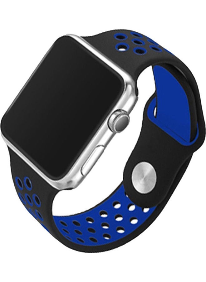 Generic Replacement Band For Apple Watch Series 5/4/3 Sport Edition-42mm and 44mm Black/Blue  - Image 1