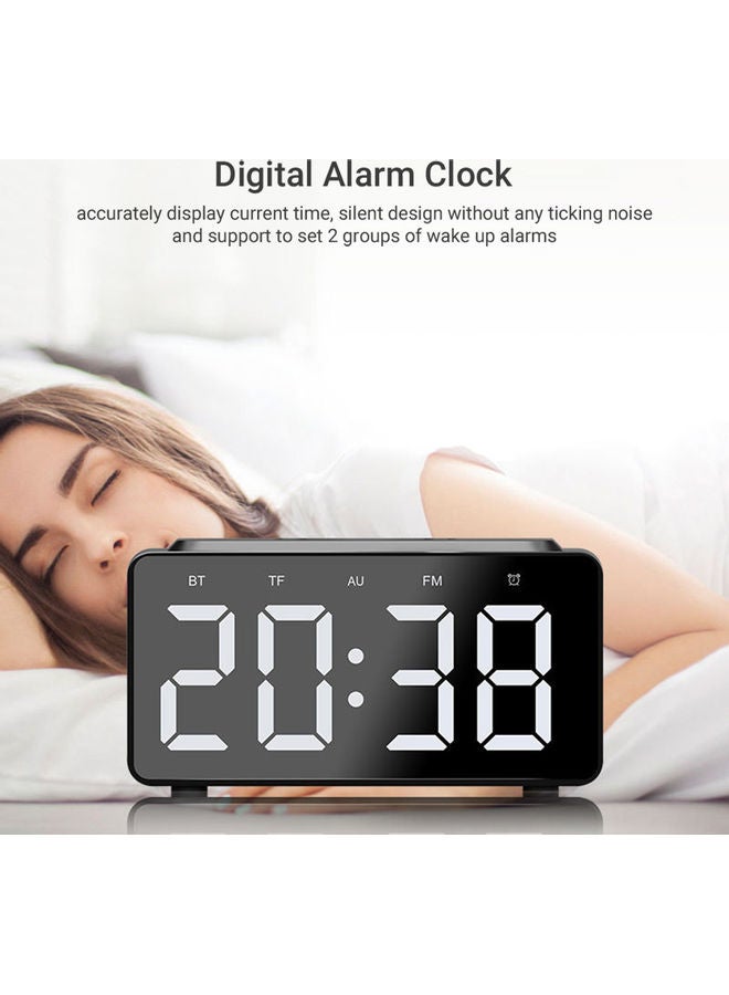Multifunctional BT Speaker LED Digital Alarm Clock with Wireless Charging Black