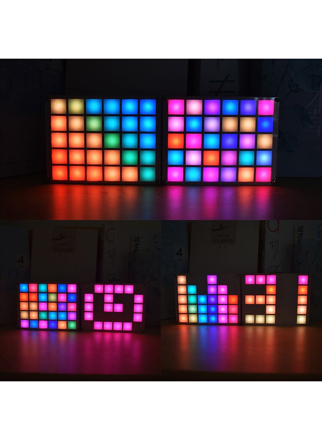 Generic - Multi-function LED Music RGB Colour Palette Clock Multicolour - Image 1