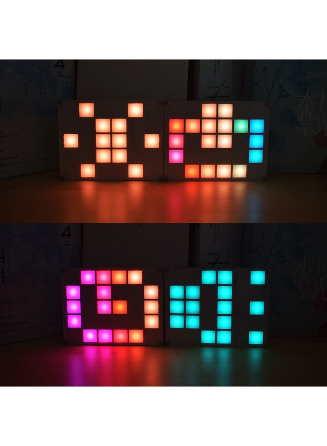 Generic - Multi-function LED Music RGB Colour Palette Clock Multicolour - Image 1