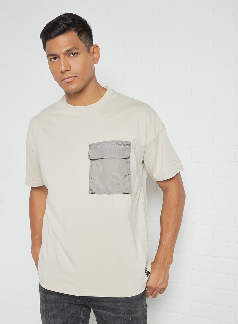 Native Youth Utility Pocket T-Shirt Grey  - Image 1